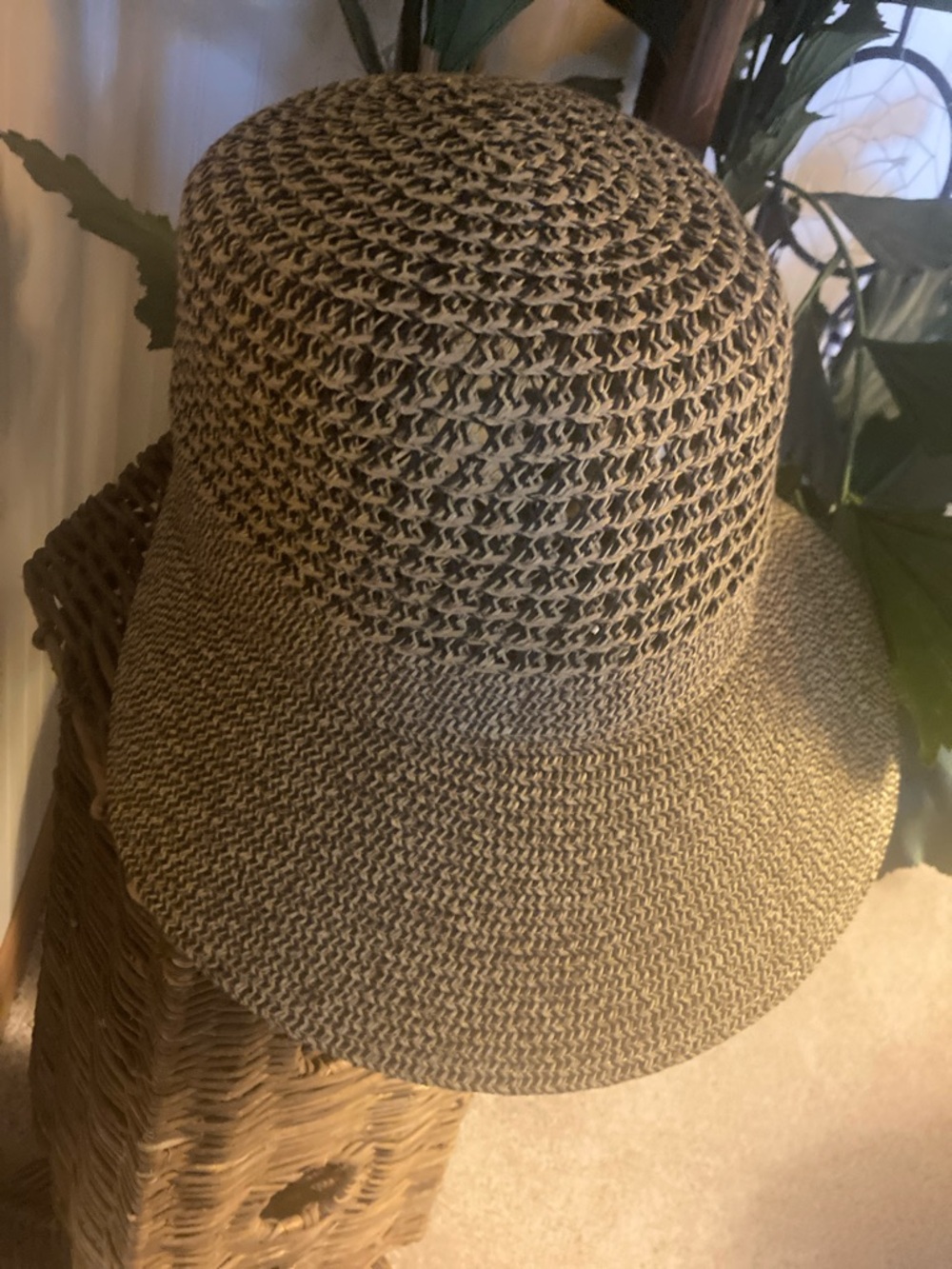 San Diego Hat Company Two-Tone Woven Sun Visor Hat - Brown and Natural